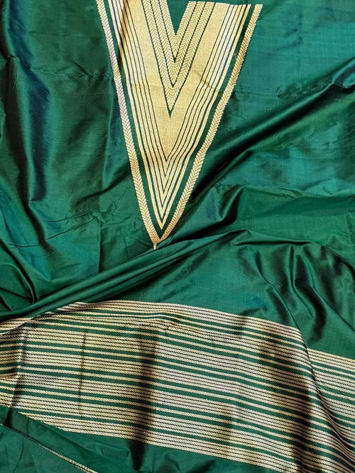Green Handloom Banarasi Pure Katan Silk Cordset