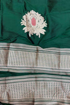Green Banarasi Handloom Pure Katan Silk Cordset —  Festive