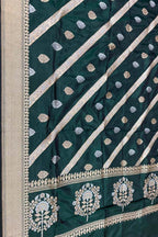 Green Banarasi Katan Silk Dupatta Handloom Woven Festive