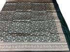 Green Handloom Banarasi Pure Katan Silk Dupatta