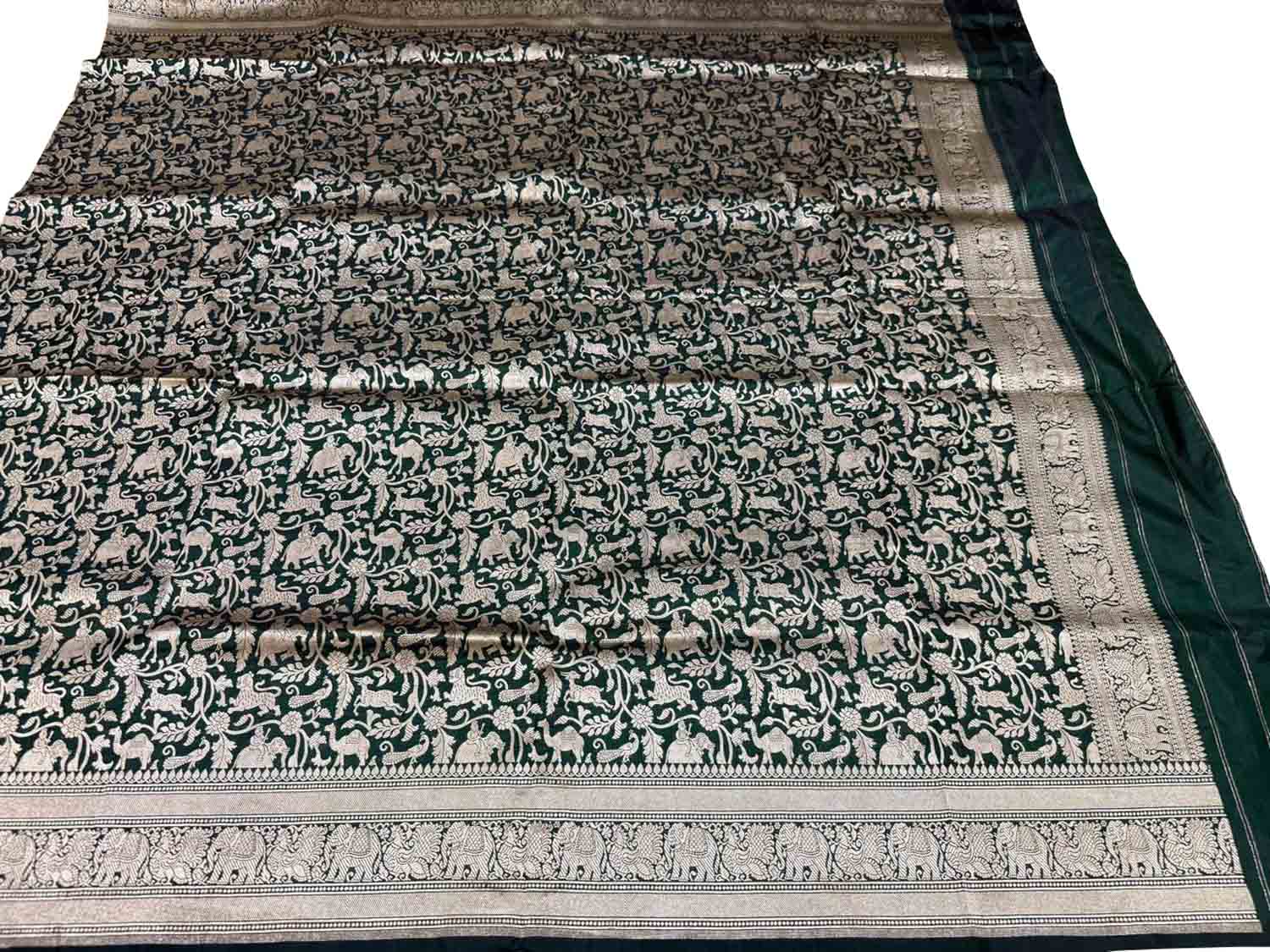 Green Handloom Banarasi Pure Katan Silk Dupatta