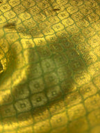Green Handloom Banarasi Tissue Kora Silk Brocade Fabric ( 1 Mtr )
