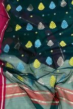 Green Handloom Chanderi Cotton Silk Saree