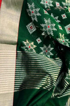 Green Handloom Chanderi Cotton Silk Saree