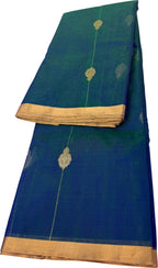 Green Blue Chanderi Pure Katan Silk Saree Wedding