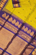 Green Handloom Gadwal Pure Silk Saree