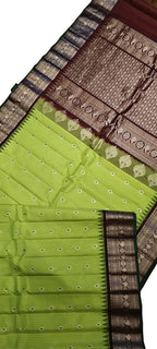 Green Gadwal Pure Silk Saree Handloom Woven Wedding