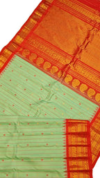 Green Gadwal Handloom Pure Silk Saree