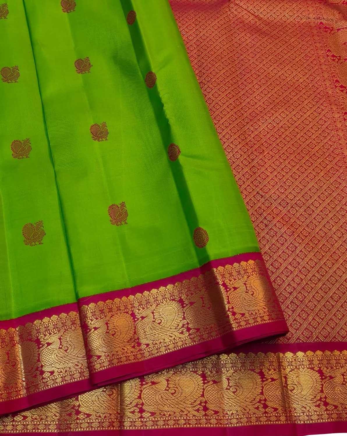 Green Handloom Kanjeevaram Pure Silk Saree