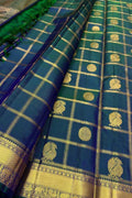 Green Handloom Kanjeevaram Pure Silk Saree — Handwoven, Festive & Bridal