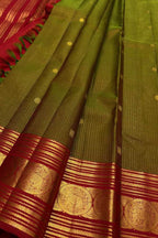 Green Handloom Kanjeevaram Pure Silk Saree — Handwoven, Temple & Wedding Wear