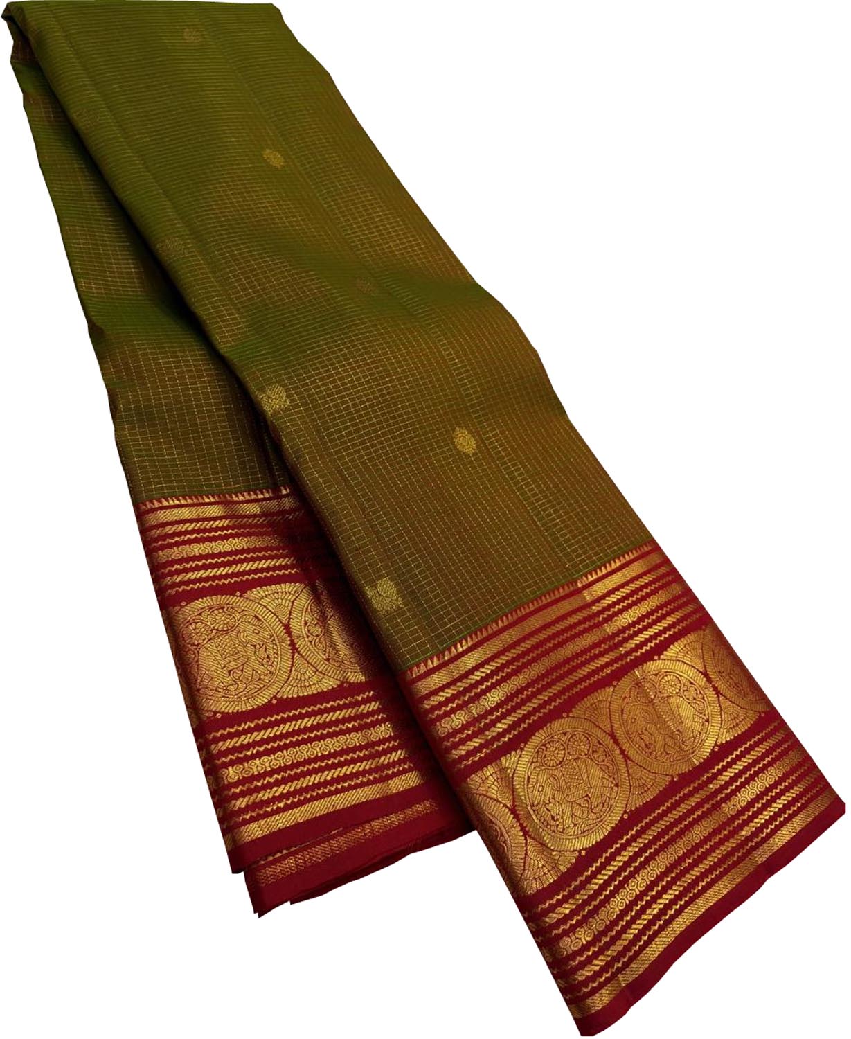 Green Handloom Kanjeevaram Pure Silk Saree — Handwoven, Temple & Wedding Wear