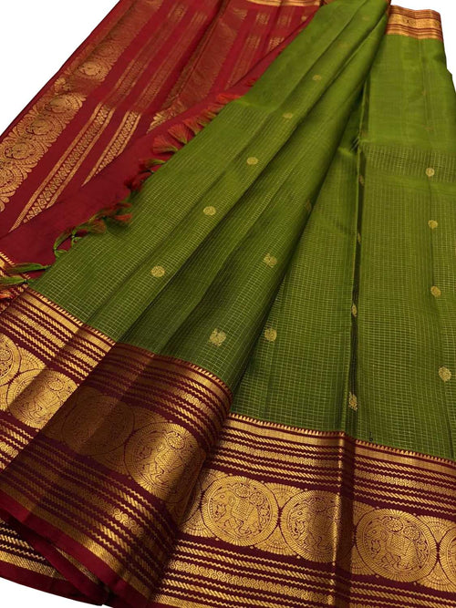 Green Handloom Kanjeevaram Pure Silk Saree