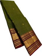 Green Handloom Kanjeevaram Pure Silk Saree — Handwoven, Bridal & Festive