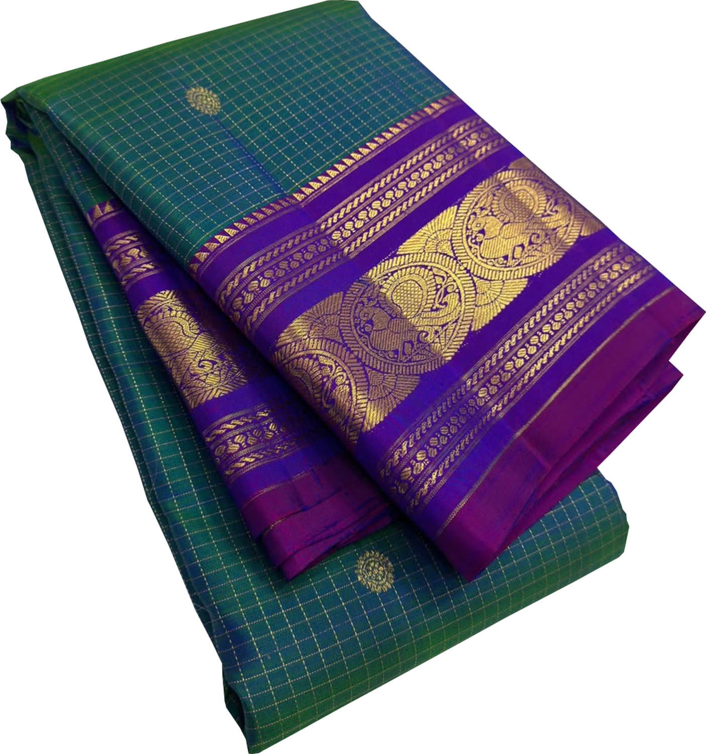 Green Handloom Kanjeevaram Pure Silk Saree — Handwoven, Festive & Heirloom