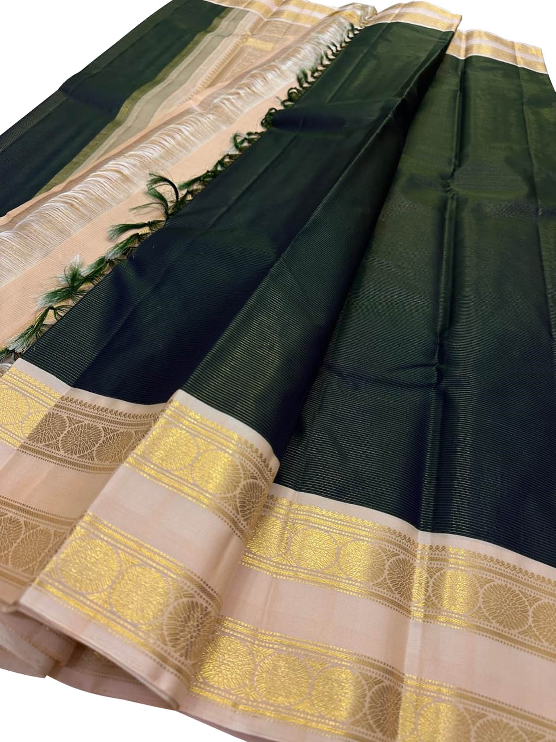 Green Kanjeevaram Pure Silk Saree Handloom Weave Wedding