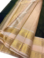 Green Kanjeevaram Pure Silk Saree Handloom Weave Wedding