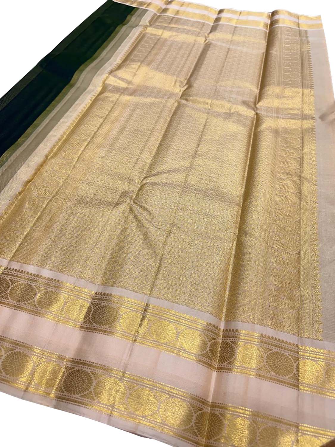 Green Kanjeevaram Pure Silk Saree Handloom Weave Wedding