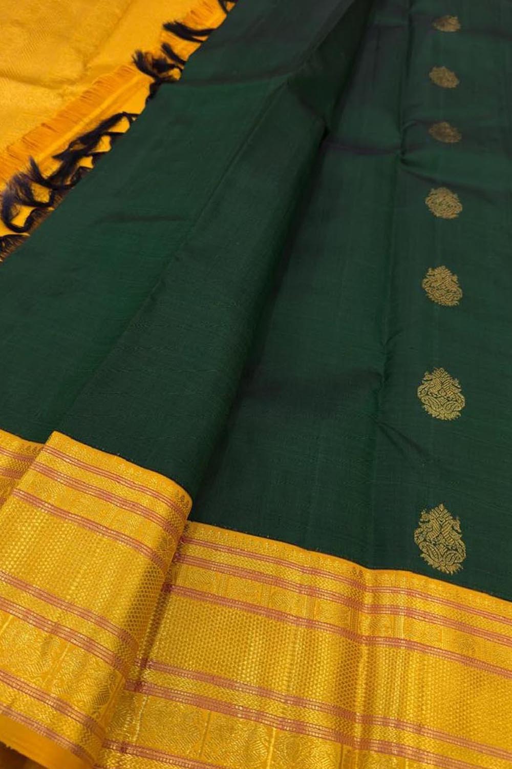 Green Handloom Kanjeevaram Pure Silk Saree