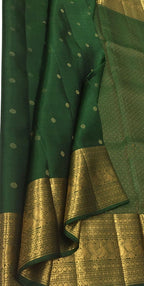 Green Kanjeevaram Pure Silk Saree — Lotus Butta Zari, Reception