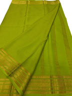 Green Handloom Mysore Pure Crepe Silk Checks Design Saree