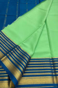 Green Mysore Pure Crepe Silk Saree Handloom Weave Festive