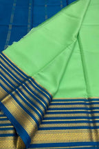 Green Mysore Pure Crepe Silk Saree Handloom Weave Festive