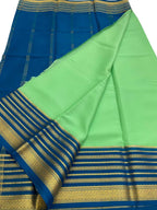 Green Mysore Pure Crepe Silk Saree Handloom Weave Festive