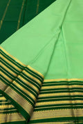 Green Mysore Pure Crepe Silk Saree Handloom Weave Celebration