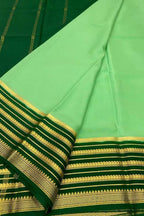 Green Mysore Pure Crepe Silk Saree Handloom Weave Celebration