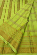 Green Handloom Mysore Pure Crepe Silk Saree