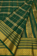 Green Handloom Mysore Pure Crepe Silk Saree