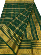 Green Handloom Mysore Pure Crepe Silk Saree