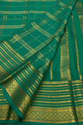 Green Handloom Mysore Pure Crepe Silk Saree