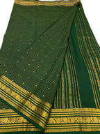 Green Handloom Mysore Pure Crepe Silk Saree