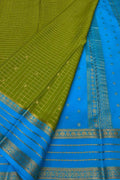 Green Handloom Mysore Pure Crepe Silk Saree