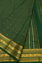Green Handloom Mysore Pure Crepe Silk Saree