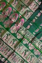 Green Swarnachari Pure Silk Saree Handloom Woven Festive