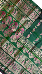 Green Swarnachari Pure Silk Saree Handloom Woven Festive