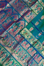 Green Swarnachari Pure Silk Saree Handloom Woven Wedding