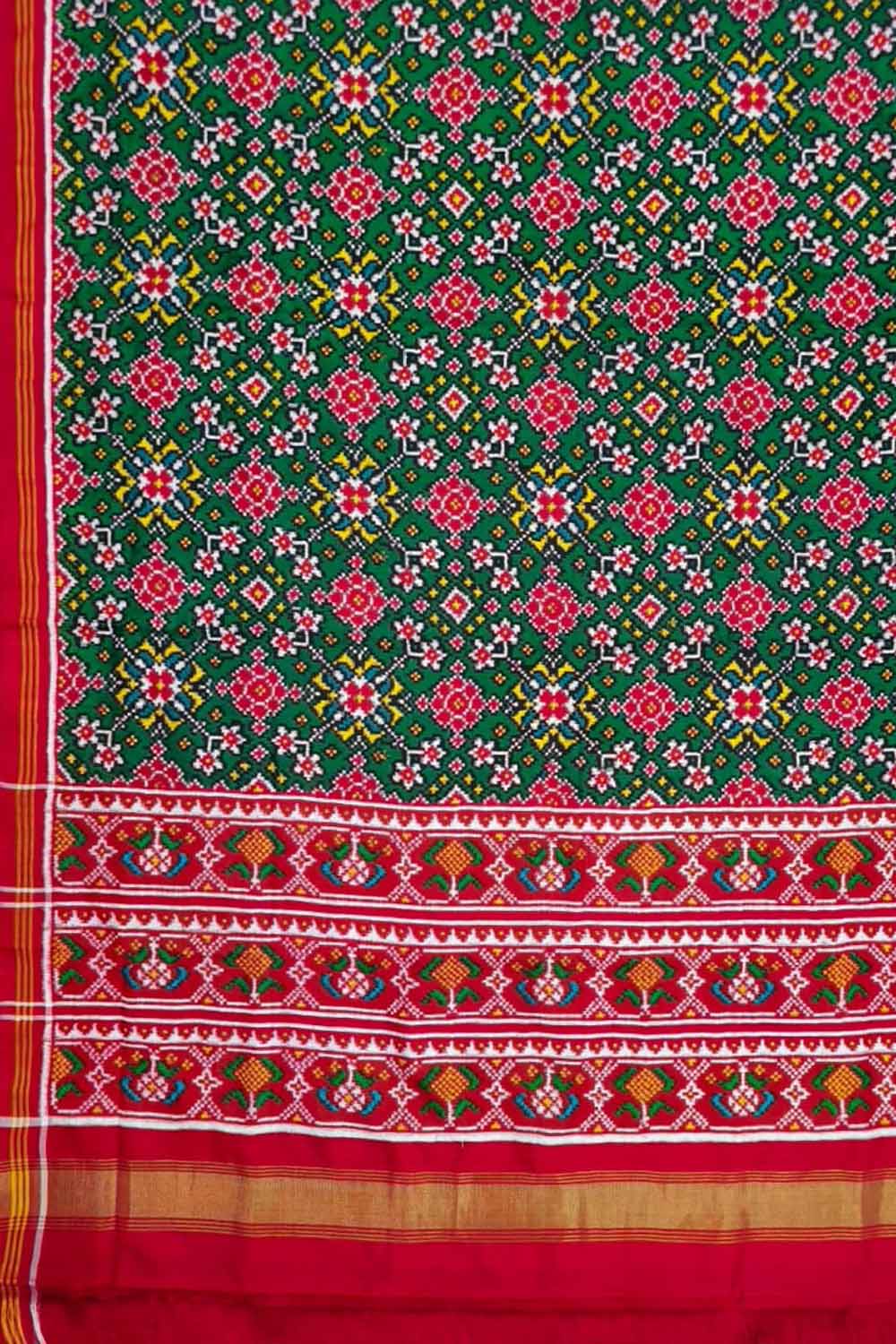 Green Pure Double Ikkat Patan Patola Saree