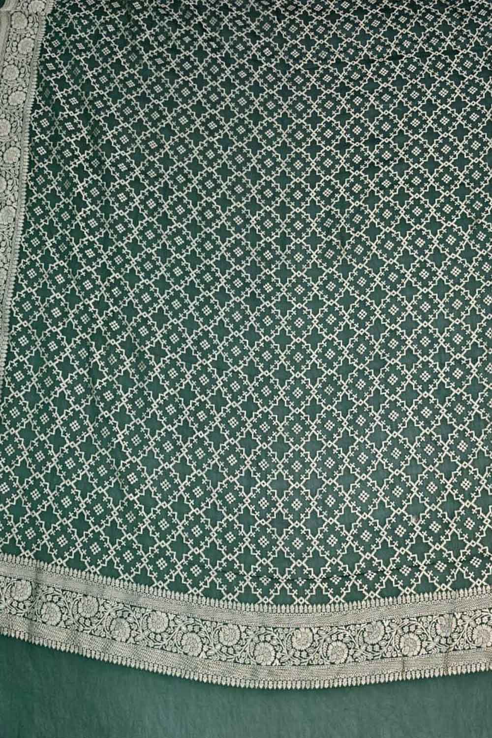 Green Pure Georgette Banarasi Brush Dye Dupatta PD1B1AL426090402