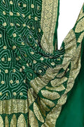 Green Pure Georgette Bandhani Rai Bandhej Dupatta