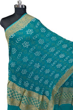 Blue Pure Georgette Bandhani Rai Bandhej Dupatta