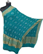 Blue Pure Georgette Bandhani Rai Bandhej Dupatta