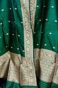 Green Pure Katan Silk Banarasi Handloom Booti Design Handloom Dupatta