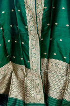 Green Pure Katan Silk Banarasi Handloom Booti Design Handloom Dupatta