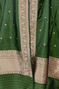 Green Pure Katan Silk Banarasi Handloom Booti Design Handloom Dupatta