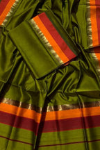 Green Pure Maheshwari Silk Handloom Suit Set