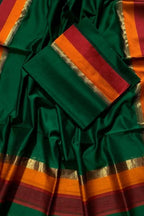 Green Pure Maheshwari Silk Handloom Suit Set